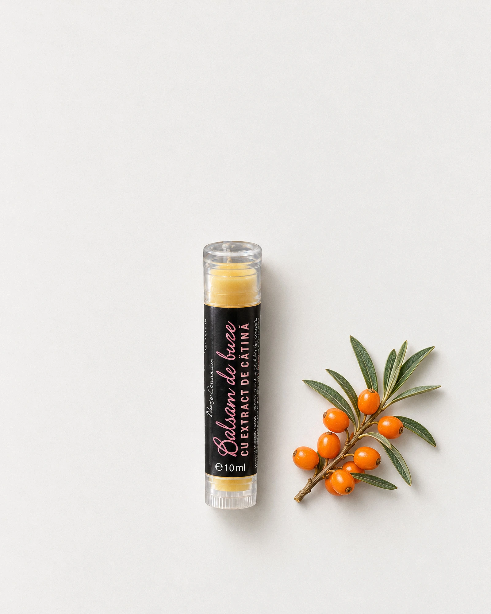 Balsam de buze natural cu extract de cătină, 5 ml