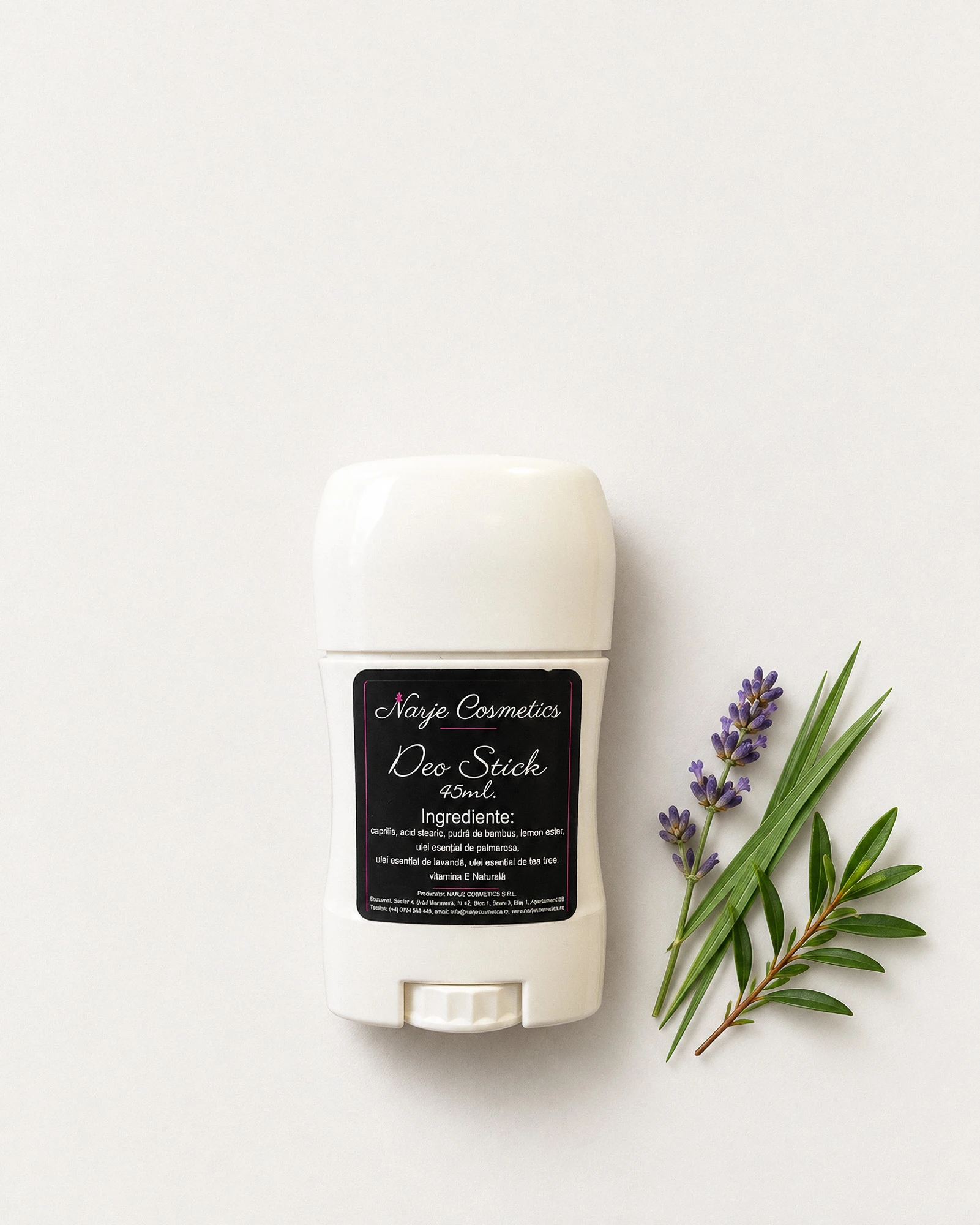 Deodorant natural solid cu lavandă, palmarosa și tea tree, 45 ml